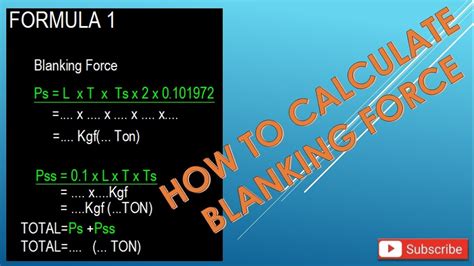 how to calculate blanking force